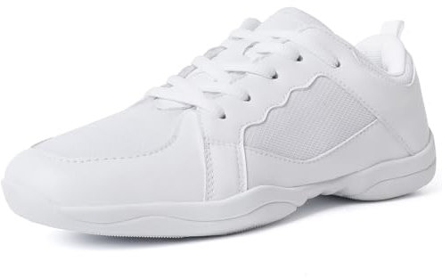 CADIDL Cheer-Schuhe für Damen, weiß, Cheerleading, athletisch, Tanzschuhe, Mädchen, flache Schuhe, Tennis, Walking-Sneaker, L01-weiß, 36 EU