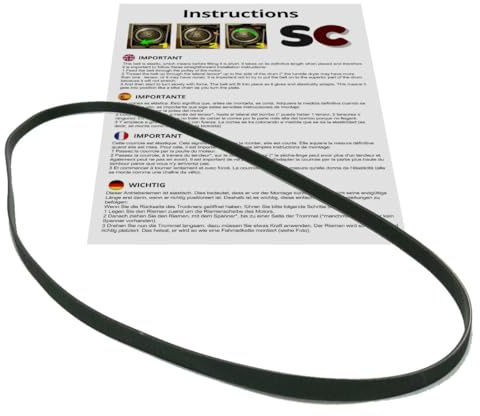 SC - Kompatibler Waschmaschinenriemen (8EPH 1258 / EL 1258 H8 / 1258 H8 / 8PHE 1258)