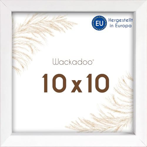 Wackadoo Bilderrahmen quadratisch 10x10 weiß Fotowand Fotorahmen mit Glas Holz Picture frame