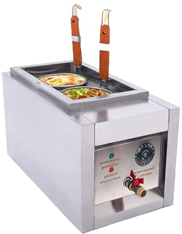 Pasta Cooker 2 Holes Noodle Cooking Machine,Electric Pasta Cooker Commercial Spaghetti Noodles Pasta Boiler with 2 Basket, Accurate Temperature Control Pasta Cooking Tool