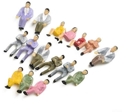 Lebensechte sitzende Modell-Menschen-Figuren, 50 Stück, perfekt für Modelleisenbahn-Ausstellungen, Maßstab 1 50