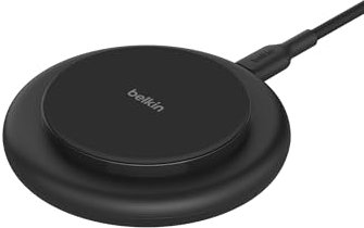 Belkin Magnetic Wireless Charging Pad 15W - MagSafe-Compatible Qi2-Certified Wireless Charging Station, iPhone Charger for Apple iPhone 16, 15, 14 Series, AirPods w/Non-Slip Base - Black (No PSU)