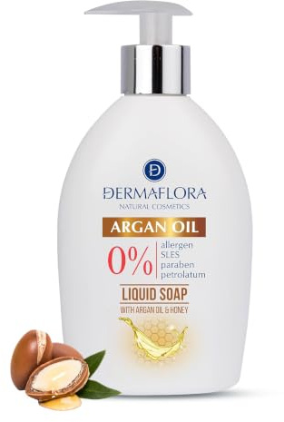 Dermaflora Argan Oil & Honey Liquid Hand Soap – 400ml | Moisturizing Handwash Liquid Soap for Dry & Sensitive Skin | Gentle, Paraben-Free Formula with Natural Ingredients