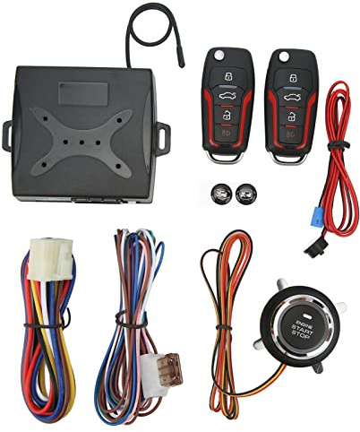 Système D'entrée sans clé de Serrure de Porte de Voiture 12 V, Verrouillage Central Universel de Porte de Voiture, Ensemble Complet avec 2 Télécommandes, Support de Coffre, Plage
