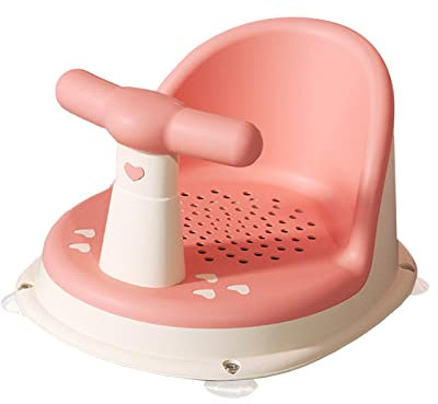 EHJRE Rutschfester Badesitzstuhl, Bequemer Badewannensitz mit Abnehmbarem Griff, Badesitz für Jungen, Mädchen, Babys, Kleinkinder, Kinder, ROSA