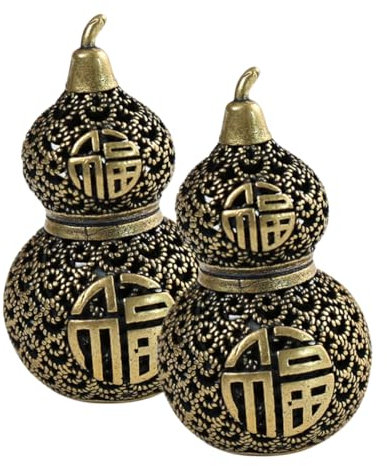 STOBOK 2pcs Vintage Brass Gourd Pendant Keychain Charm Charm for Keyring Making Keychain