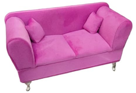 TWTCZOZ Puppenhaus Sofa Im Maßstab 1:6, Miniaturmöbel, Schlafzimmerdekoration, Schmuckaufbewahrungskoffer für 30 cm Große Puppen Und Actionfiguren, Zubehör, Sofa für Zwei Personen