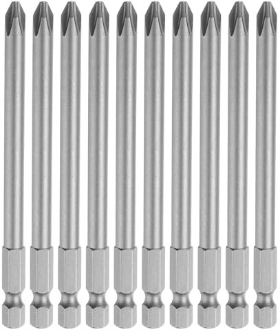 QUARKZMAN 10Pcs Embout de Tournevis Cruciforme Phillips PH2 6.0 Acier S2 1/4 Tige Hexagonale 4 Longueur Forets Électriques à Tête Cruciforme Magnétique