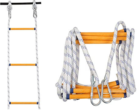 Emergency ladder, Escape Rope Ladder Safety Escape Ladder 2-9 Story, Emergency Fire Escape Ladders with Hooks Easy to Deploy and Store, for Kids and Adults Outdoor Climbing Balcony Window/18