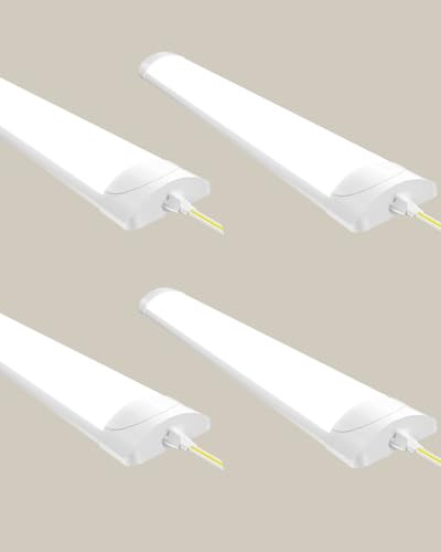 Sararoom 30W LED Feuchtraumleuchte Werkstattlampe 90CM 3600LM Röhre Leuchtstoffröhre - 4er 4500K Neutralweiß Verknüpfbar Deckenleuchte,IP65 Wasserdicht Wannenleuchte für Büros Garage Keller Warenhaus