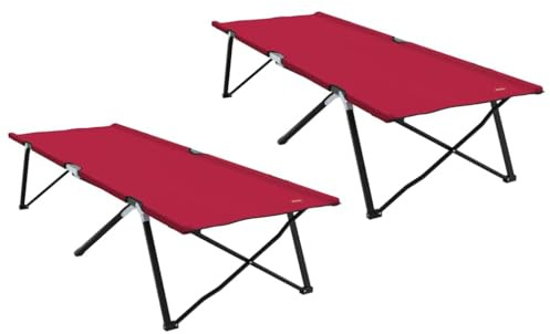vidaXL Klapp-Sonnenliegen mit Tragetaschen, rot, aus 600D Oxford-Gewebe. Tragbarer, Verstellbarer Liegestuhl für draußen – perfekt für Camping, Gartenmöbel, Schlafen und Reisen.