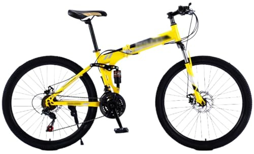 24 Zoll 26 Zoll Klapp-Mountainbike Für Erwachsene, 21-Gang, Speichenrad, Fahrrad Mit Kohlenstoffstahlrahmen Und Doppelscheibenbremsen, MTB-Klappfahrrad D,26 inch