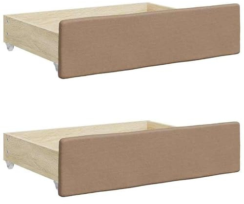 Eleganz Bettschubladen 2 STK. aus Holzwerkstoff und Kunstleder – Platzsparende Aufbewahrung für Betten & Zubehör, langlebig und stilvoll in Cappuccino