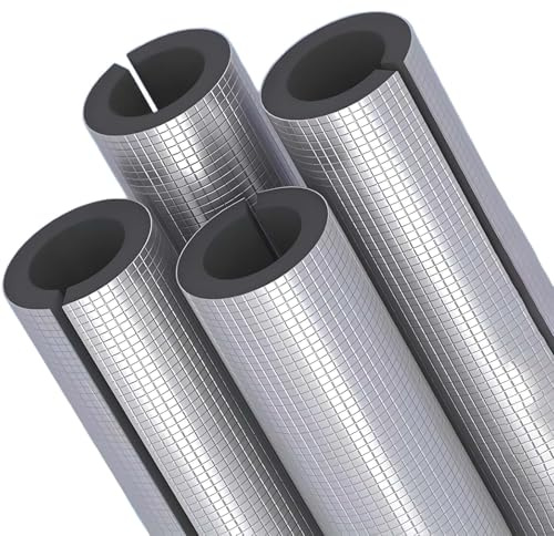Schaumstoff-Rohrisolierung, Frostschutz Isolierschlauch Aus Aluminiumfolie, Frostschutz Isolierrohr Für Den Außenbereich ID16-108mm, Dicke 10-30mm, Für Kalt- Oder Heißrohre(60mmx10mmx90cm)