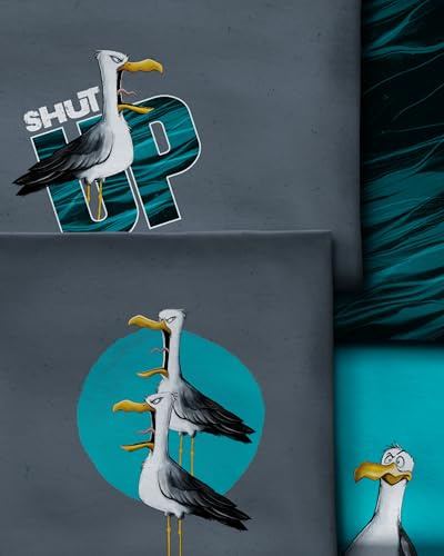 Dekostoff Canvas SEAGULL OLE by Thorsten Berger - Panel - Ökotex - für Taschen, Kissen, Home Decoration