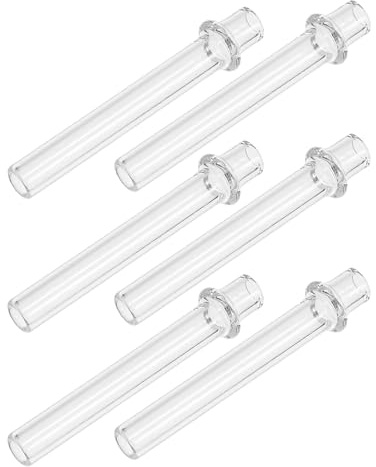 SHINEOFI Lot de 6 Tubes Tubes en Verre Porte-mèche pour Lampe à Huile Diamètre 4 Mm X Longueur 25 Mm Compatible Lampes à Pétrole Accessoires de Remplacement Usage Intérieur et Extérieur