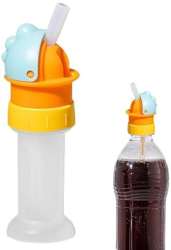 Generico Konverteringslock för vattenflaska – ersättning för droppmunstycke | Lock med sugrör | Vuxna Soda Juice Dryck Flytande Resa Skolan, Universell Adapter Skruv Silikontätning