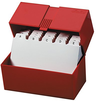 Herlitz Karteikasten / Lernbox / DIN A6 / 100 Karteikarten + Register / rot
