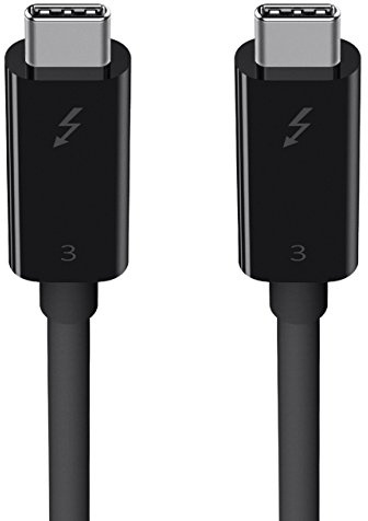 Belkin Câble Thunderbolt 3 USB-C 3.1 - 40 Gbit/s, 5K, 100 W - 2M - Noir (Certifié Thunderbolt) F2CD085bt2M-BLK