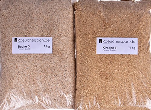 Räucherspäne Räuchermehl Kirsche u. Buche Typ 3 (0,3-1mm) Sparbrand/Räucherschnecke/Kaltrauchgenerator geeignet