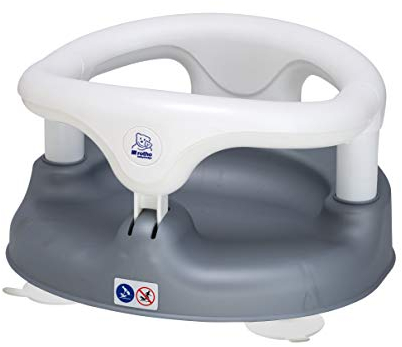 Rotho Babydesign Badewannensitz grau - Rutschfeste und hoher Sitzkomfort mit Kindersicherung - Sitzhilfe - Badesitz