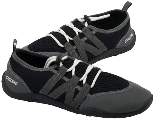 Cressi Elba Pool Shoes - Scarpette Adatti per Mare, Spiaggia, Barca, e Sport Acquatici Vari, Unisex Adulto, Nero/Grigio 42
