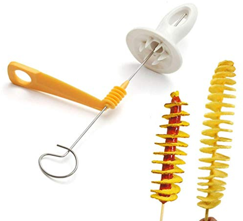 Oulensy Attrezzature da Cucina Tornado a Spirale della Patata di Taglio Manuale affettatrice a Spirale Francese Fry Cutter Torre di Patate Fare Twist Shredder