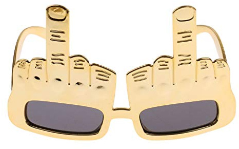 Tenlacum Lustige Mittelfinger-Brille für Erwachsene, Party-Brille mit Scherzartikeln – Gold, wie beschrieben (wie beschrieben, Gold)