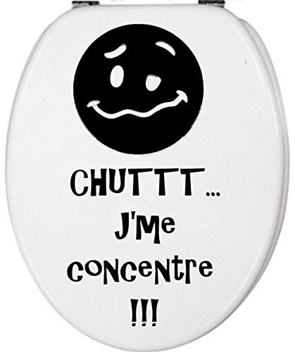 Print Corner Sticker Fun Abattant Toilette CHUTTT... J'ME CONCENTRE