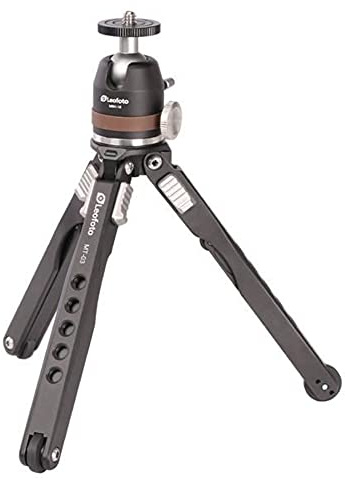 Leofoto – ministativ med ficka – perfekt för en resefotograf – lastkapacitet på 2 kg – utdragbara fötter – min. Höjd på 7,5 cm till max. Höjd 23 cm – MT-03 + MBH-19