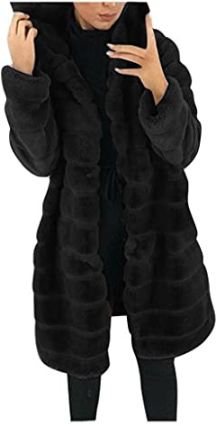 Damen Kunstpelz Jacke Lang Pelzmantel Felljacke Stepp Fellmantel Langarm Pelzmantel Herbst Winter Elegant Warm Faux Fur Cardigan Felljacke Winterjacke Mantel Jacke Mit Kapuze S-4xl