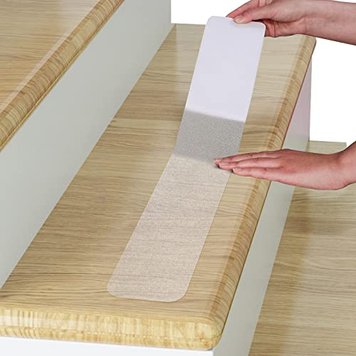 OQingluan Nastro Adesivo Antiscivolo per Scale, 60 * 10cm, 15pcs, Antiscivolo Scale Trasparente, Striscia Antiscivolo per Scale, per Bambini, Anziani e Animali Domestici, Interni, Esterni