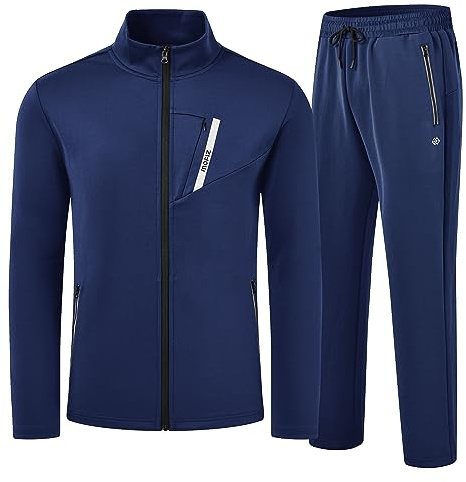 AjezMax Trainingsanzug Herren Langarm Jogginganzug Freizeit Sport Laufanzug Tracksuit Sweatjacke Sporthose Fitness Sportanzug mit Reißverschluss