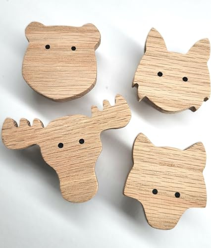 Gancho de pared para niños de madera, animales, niños, habitación de los niños, animales escandinavos, alce, lince, lobo, oso, decoración, perchero, perchero, perchero, estilo escandi