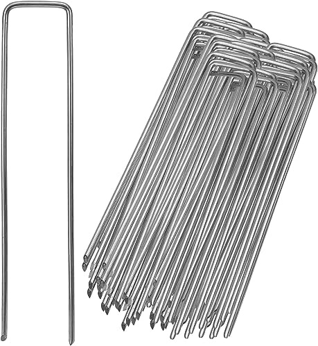 König Design 1000 ancoraggi a terra in acciaio zincato, picchetti stabili per erbacce, in tessuto non tessuto, recinzione 150 x 30 mm, Ø 3 mm