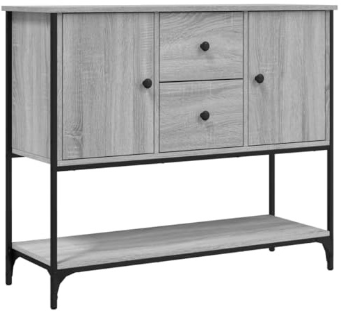vidaXL Sideboard, Kommode mit viel Stauraum, Highboard Wohnzimmerschrank mit verstellbaren Beinen, Schrank Anrichte Beistellschrank, Grau Sonoma Holzwerkstoff