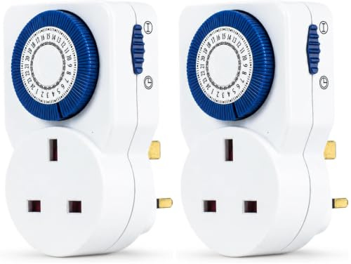 STATUS Timer Switch Mini | 24 Hour Segment Timer Light Switch | White UK Plug | S24HRMINIT6 (Pack of 2)