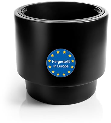 BigDean Blumentopf Design mit Einsatz rund ø 40 cm Schwarz – wetterfester Übertopf aus bruchsicherem Kunststoff – Pflanzkübel Made in Europe