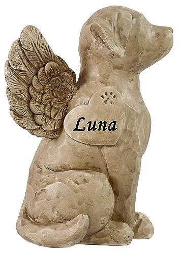 WouND Personalisierte Hunde-Engelsstatue, Haustier-Grabmarker, Engel-Hunde-Gedenkgeschenk