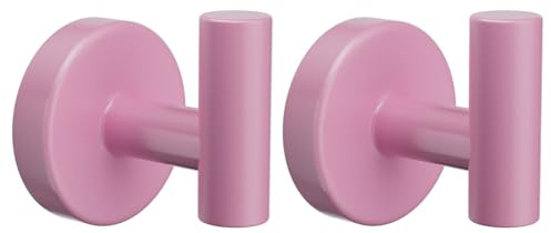 YUET 2 Stück Handtuchhaken Haken Bad und Küche Handtuchhalter Bademantel Wand Kleiderhaken SUS 304 Edelstahl Wandmontage für Haus, Bad, Büro Türaufhänger (Rosa) | Robuste SUS 304 Edelstahl-Wandaufhänger für Schlafzimmer, Küche, hält bis zu 10 kg für Schlüssel, Kleidung, Schwämme, Taschen