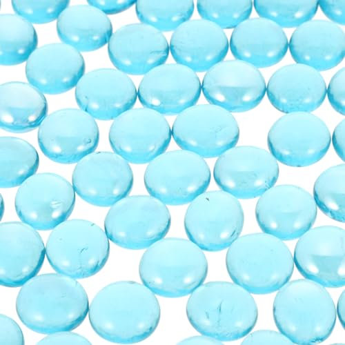 Vaguelly 1bag Aquarium Glass Gravels Fire Pit Beads Decorative Rocks for Fish Tank Landscape Fireplaces Safe for Plants Fish
