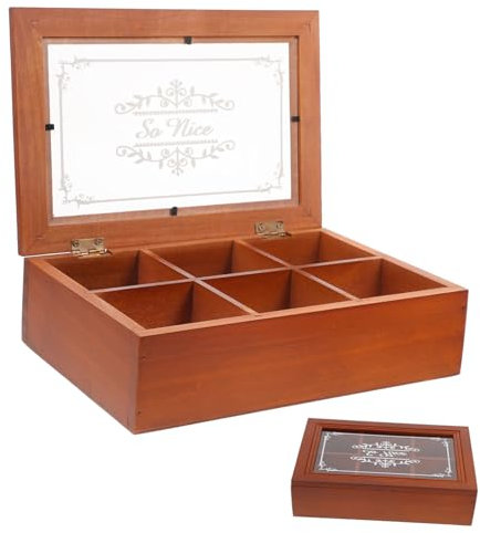 TOPBATHY Tea Bag Organizer Box Sections Sugar Bag Holder Stationery Compartment Storage