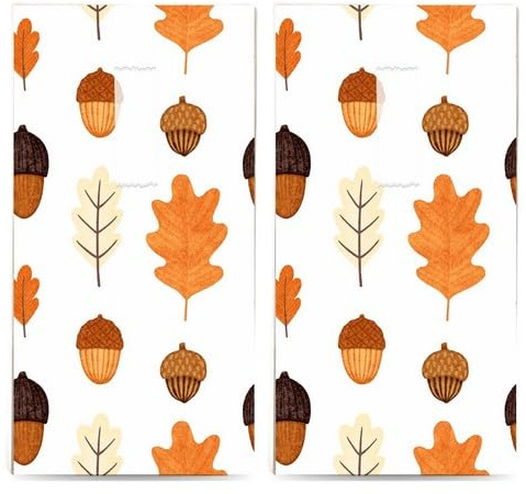 20 einzelne Taschentücher Herbst Eichel-Muster. 2 Packungen mit 10 einzelnen Papiertaschentücher bedruckt als Geschenk.