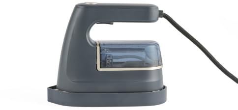 Beldray BEL01610 2 in 1 Iron & Garment Steamer - Mini Travel Iron, Single Temperature, Use on All Fabrics, Heatproof Storage Base, Non-Stick Ceramic Soleplate, 100ml Water Tank, 1200W, Platinum/Grey | One Temperature Technology, Non-Stick Ceramic Soleplate, Heatproof Storage Base, Vertical Steam, All Fabric Types
