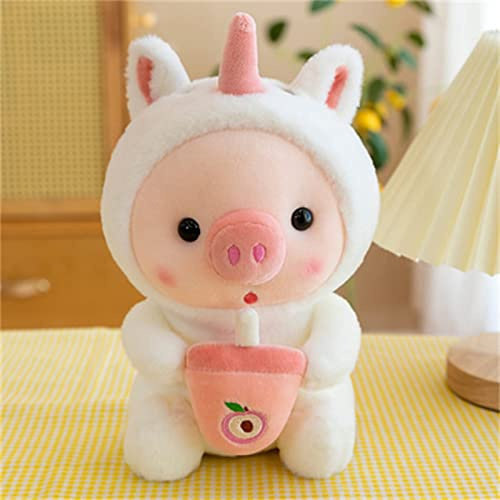 Plüschtier Schwein Plüschtier, Umarmungsspielzeug Kawaii Plüschkissen Plüschtier Pinguin Frosch Schwein Umarmungsspielzeug superweiches dekoratives Kissen Geschenk für Familie (30 cm,Einhorn)