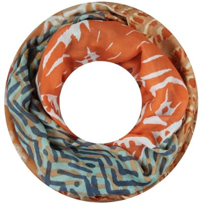 Majea Damen Loop Schal Schlauchschal Halstuch (880027) (orange 11)