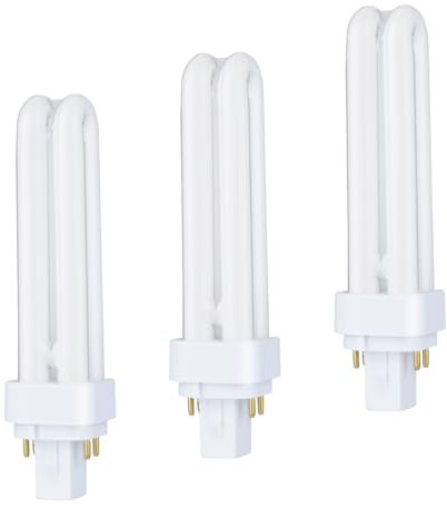 FanciBuy G24q-2 Energy Saving Light Bulbs 18W, 3 Pack G24q-2 4 Pin Bulbs, 4 Pin Bathroom Light Bulbs, 1250LM, Warm White 2700K