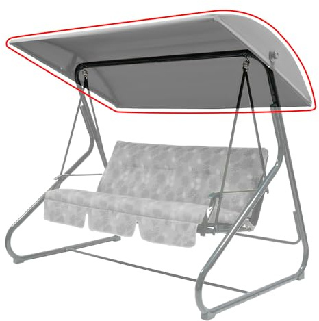 WingFly Replacement B&Q Colorado 3 Seater Garden Swing Hammock Canopy Top Cover Only, For Swing Garden Hammock (Grey 204 * 117)