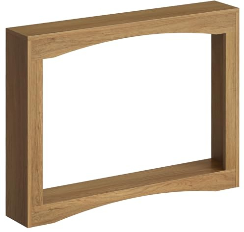 YATINEY 100 cm smalt konsolbord, ultratunt sidobord, rustikt dekorativt, för vardagsrum, hall, entré, Ljus valnöt XCT19VV
