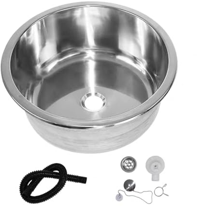 Fregadero de cocina redondo de acero inoxidable para baño, lavabo, cuenco, cuenco, fregadero, fregadero, lavabo, lavabo, lavabo, lavabo, fregadero
